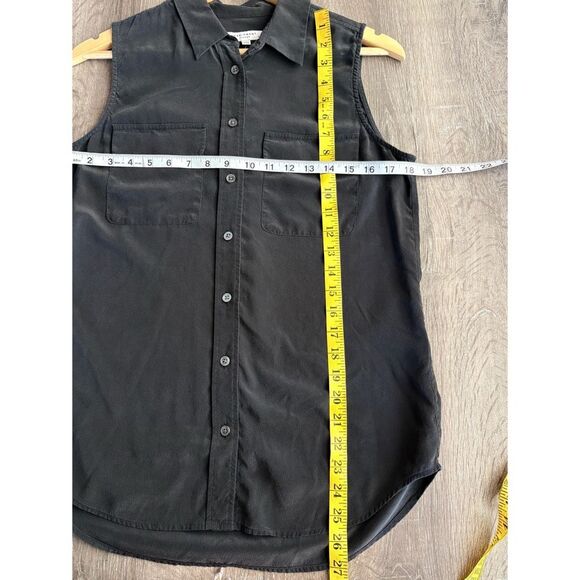 equipment silk sleeveless silk button front - Picture 5 of 8